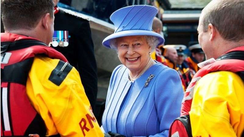 Her Majesty The Queen on her final RNLI engagement at St Ives Lifeboat Station on 17 May, 2013. Picture: RNLI/Nigel Millard