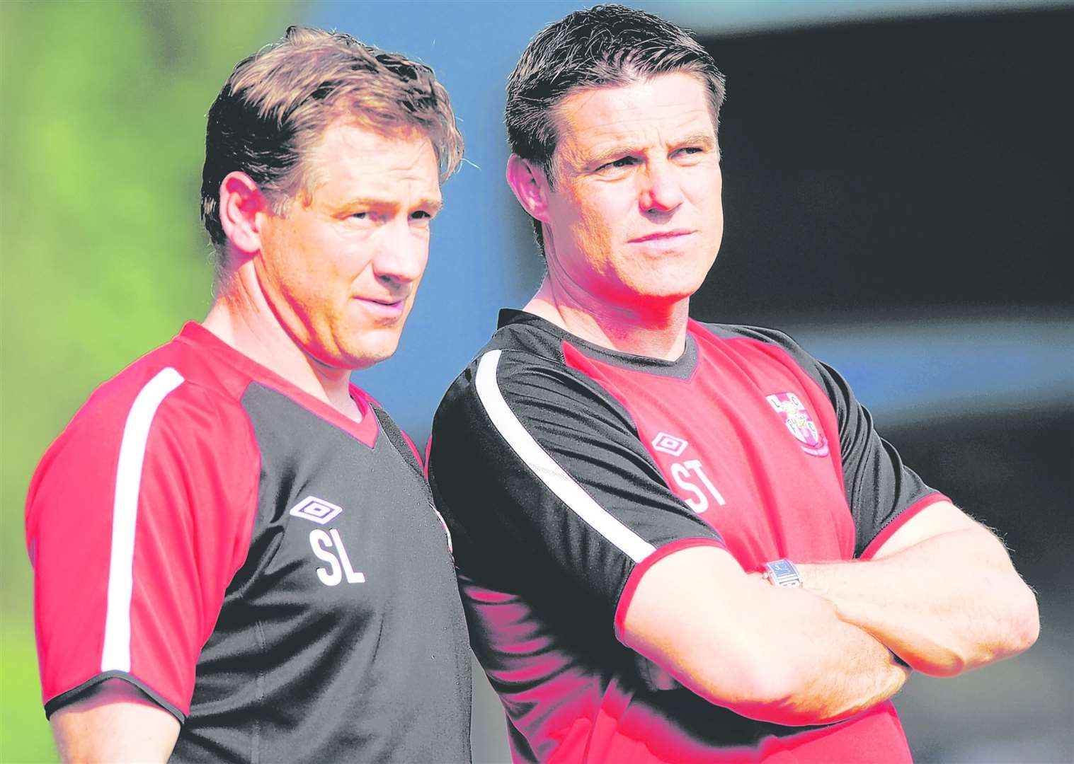 Scott Lindsey, left, pictured with Steve Tilson during his time at Lincoln City Picture: Chris Vaughan/Lincolnshire Echo
