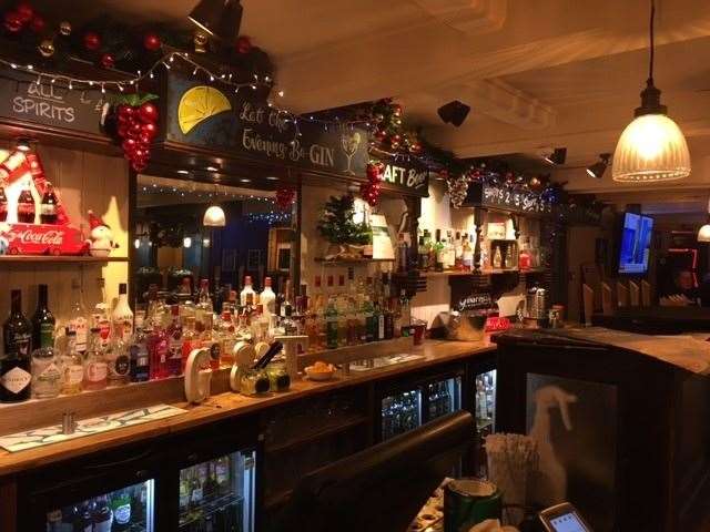 Well stocked and already decorated for Christmas, the bar is fully equipped – you call double up on all spirits for £1.50