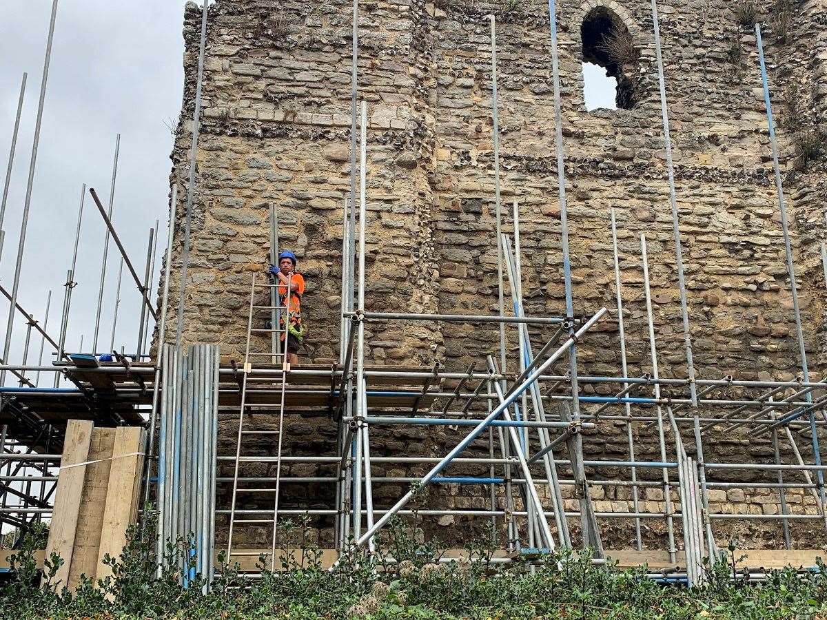 A 'brick-by-brick' survey of Canterbury Castle is underway with the view to reopen the site for public use. Photo: Canterbury City Council