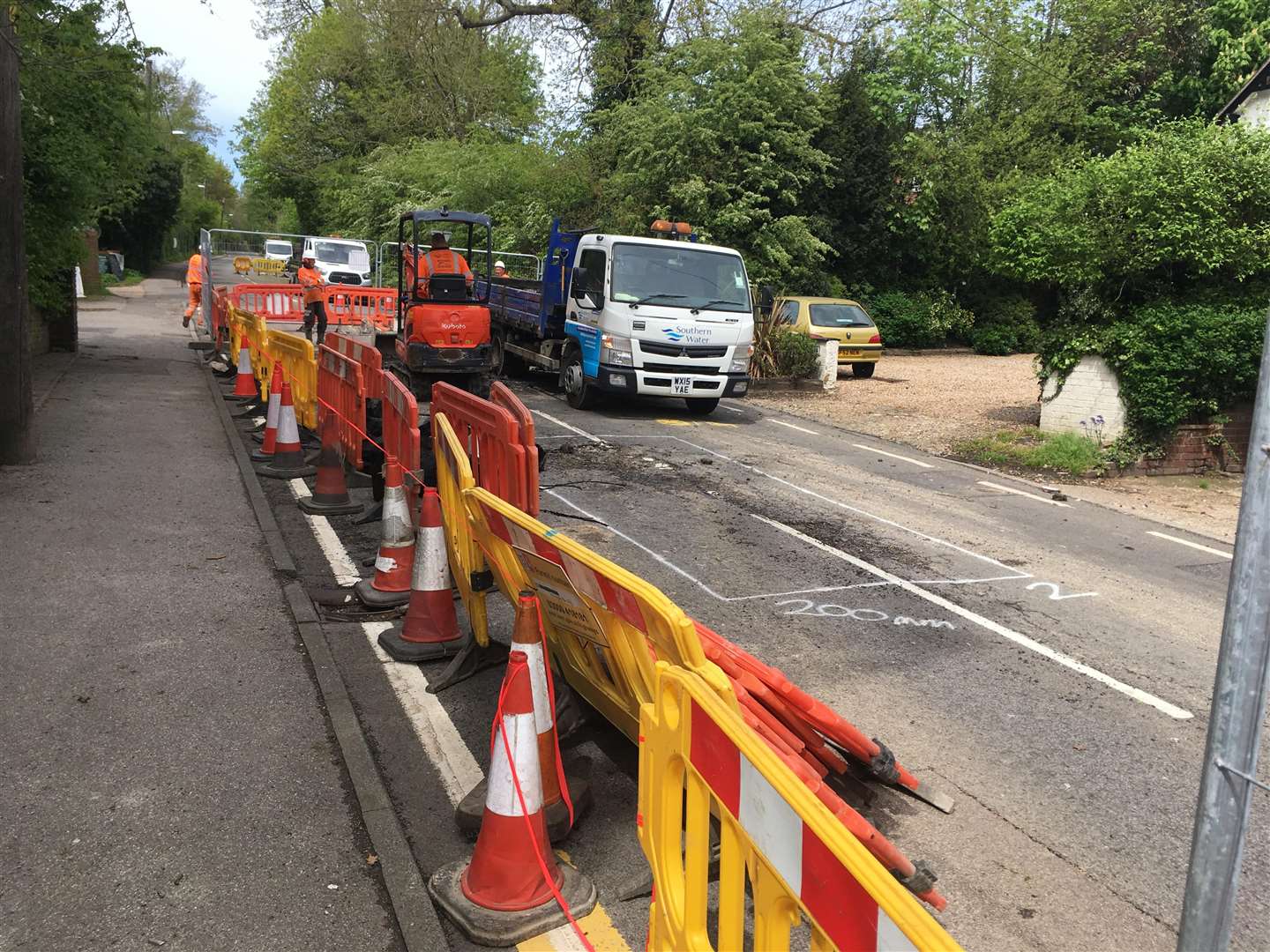 Workmen have started repairing the road
