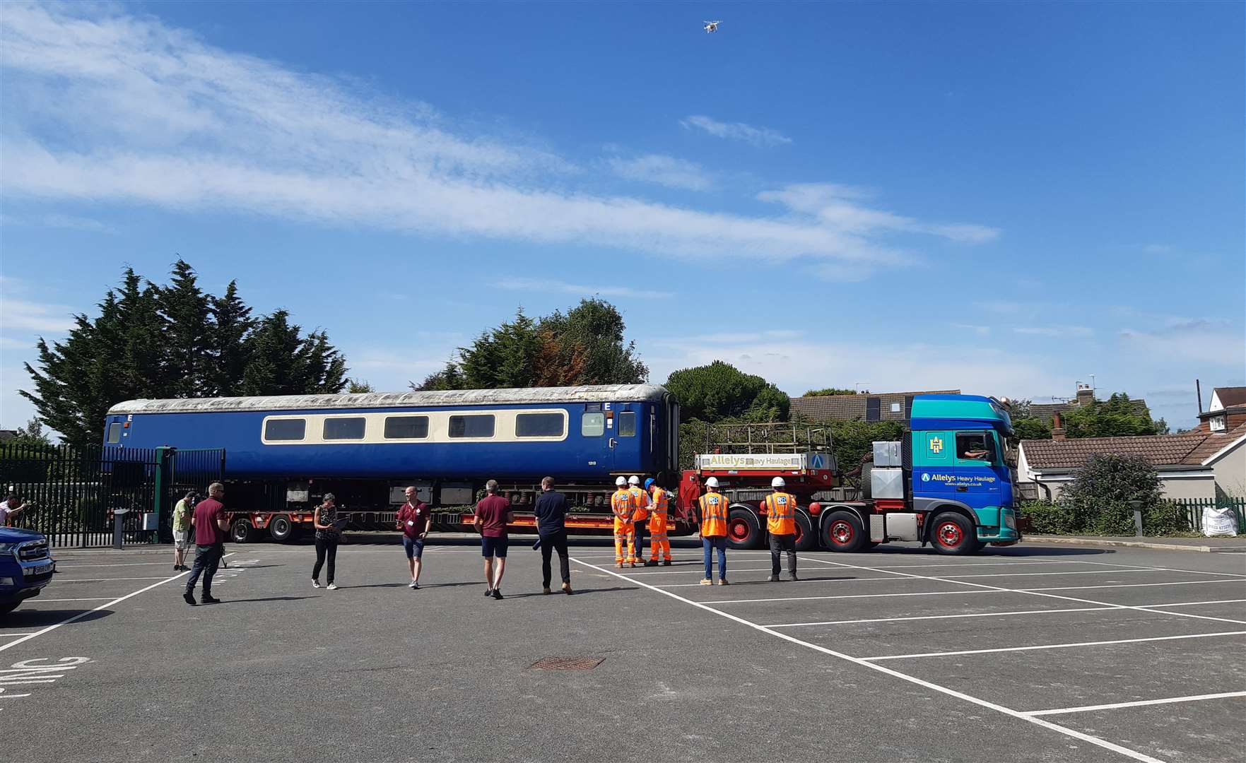 The 25-tonne train was transported through Maidstone town centre to Five Acre Wood School