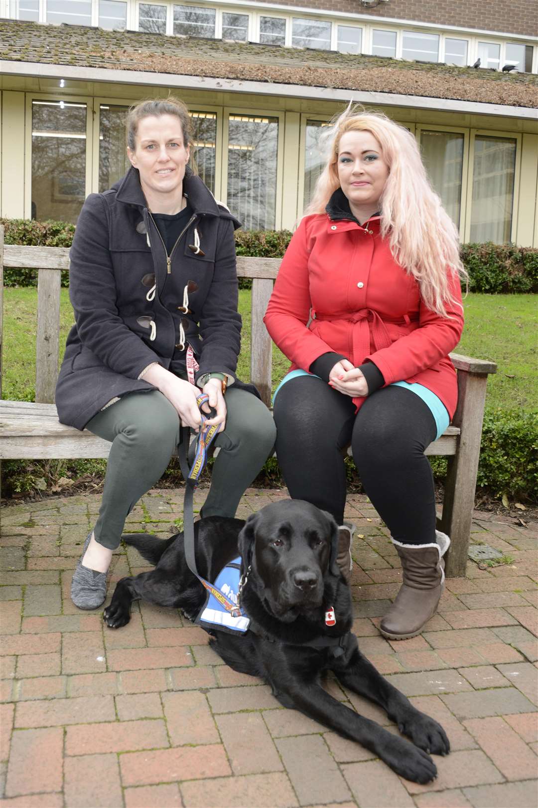 Canterbury Christ Church University recruits a dog. Oliver the new recruit with Dr Liz Spruin and Dr Katarina Mozova.Picture: Paul Amos. (6366844)