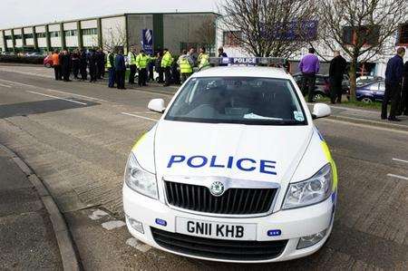Police cordon off Sittingbourne's Eurolink Industrial Estate amid a gas cylinder alert