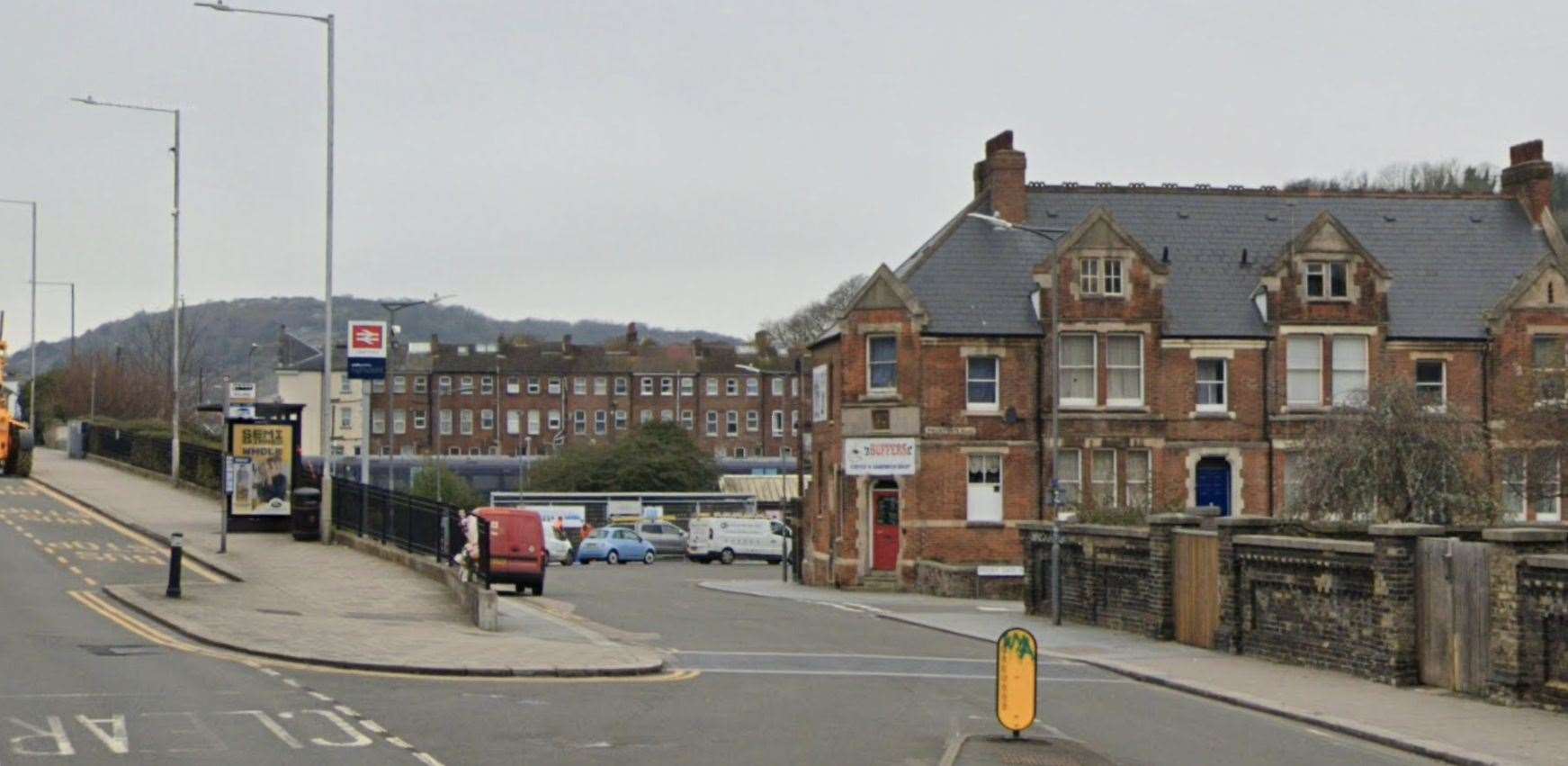 The incident occurred on Folkestone Road, near to the railway station. Picture: Google