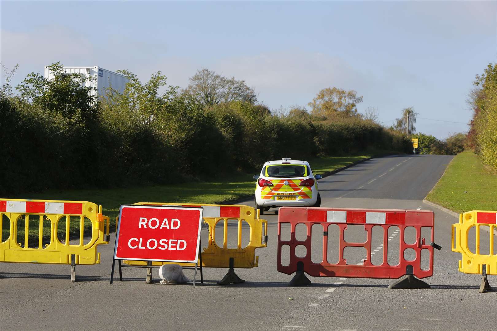 Scrathers Lane is still closed as police continue the search for Sarah Wellgreen, picture Andy Jones
