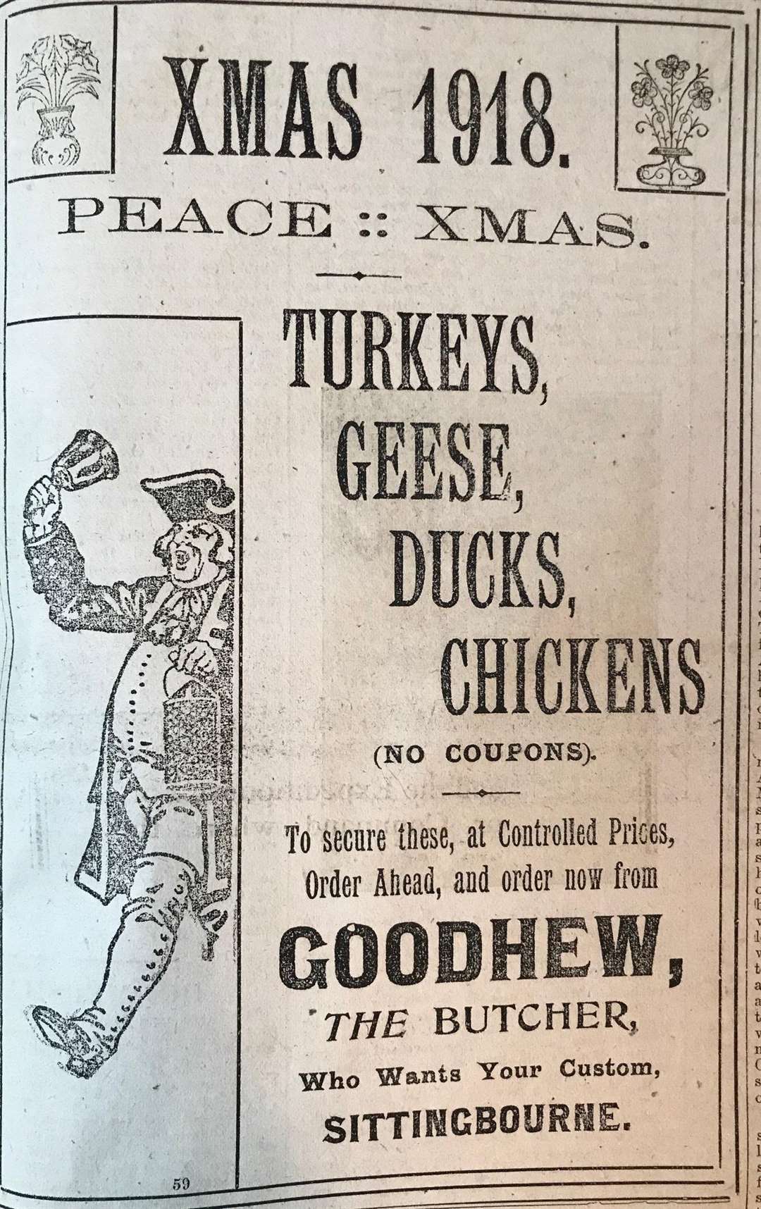 Goodhew, Sittingbourne, Christmas ad, December 1918 (5690093)
