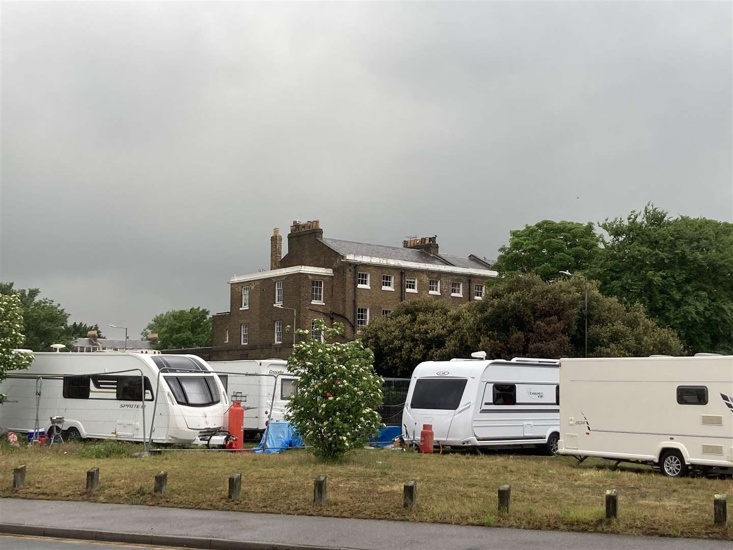 Travellers camped at this site at the entrance to Blue Town, Sheppey, next to Naval Terrace