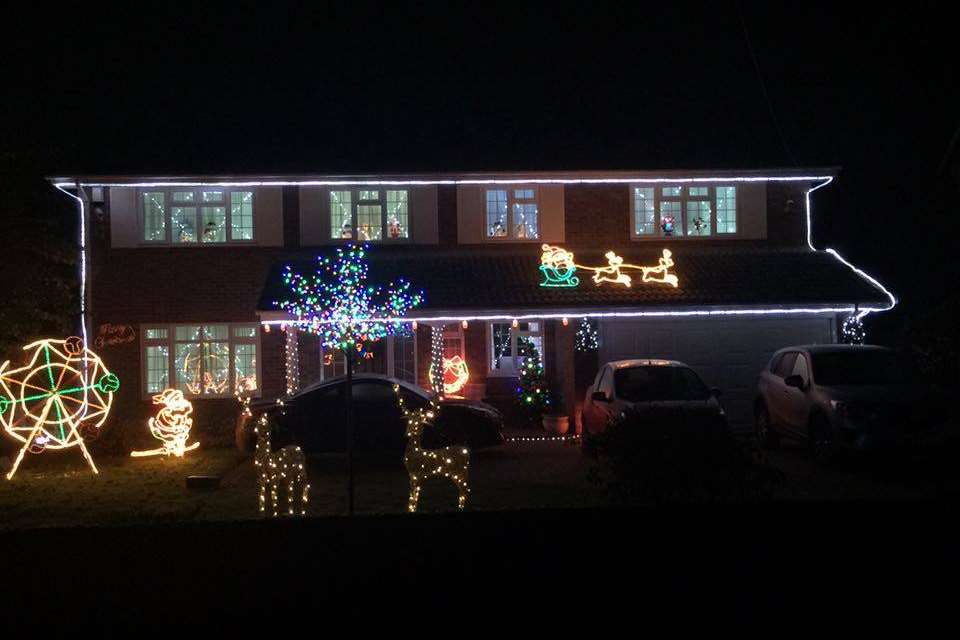 Some of the lights outside Mr Farley's home before they were stolen