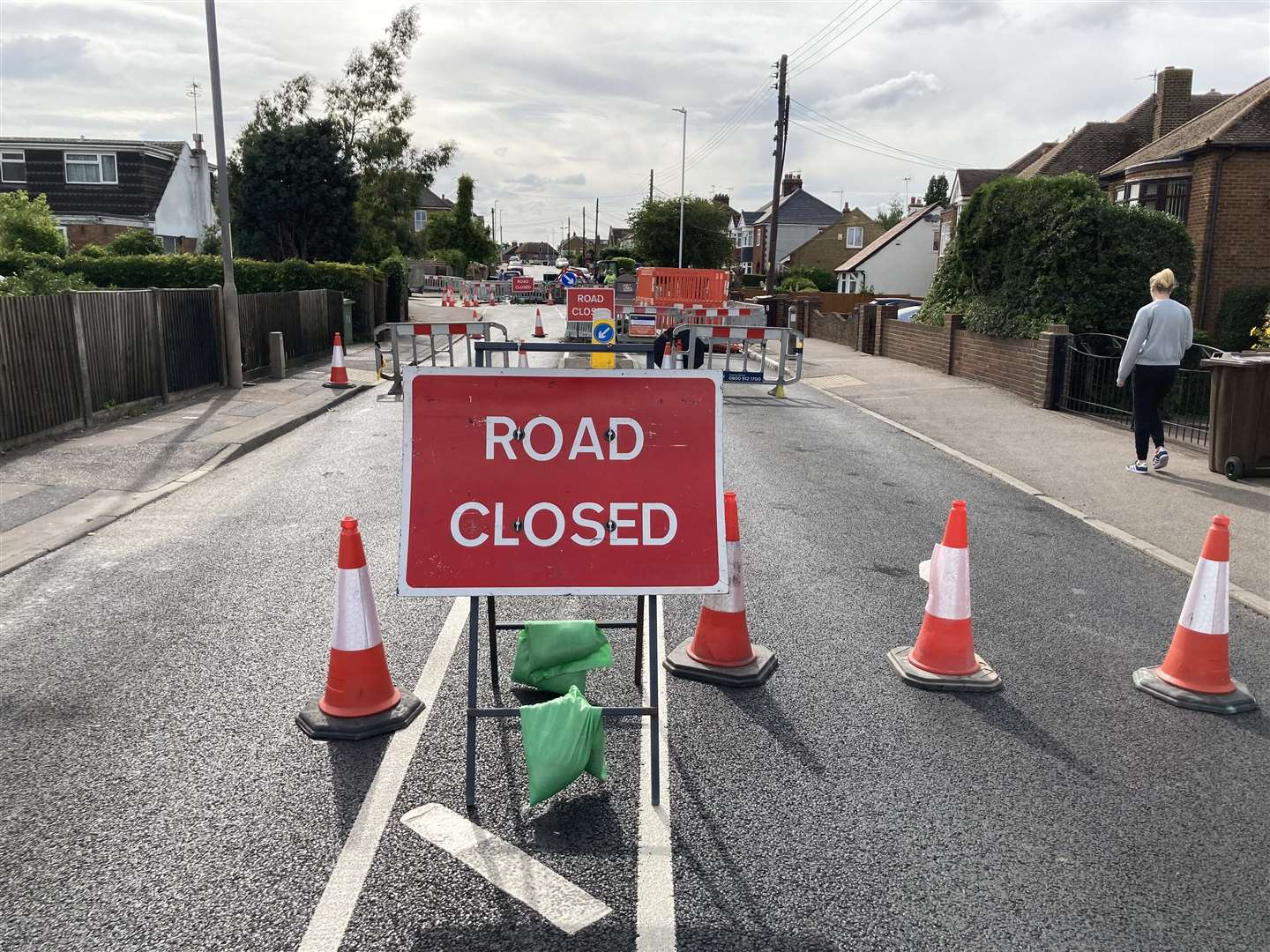 Repair work has closed the recently resurfaced Minster Road at Halfway