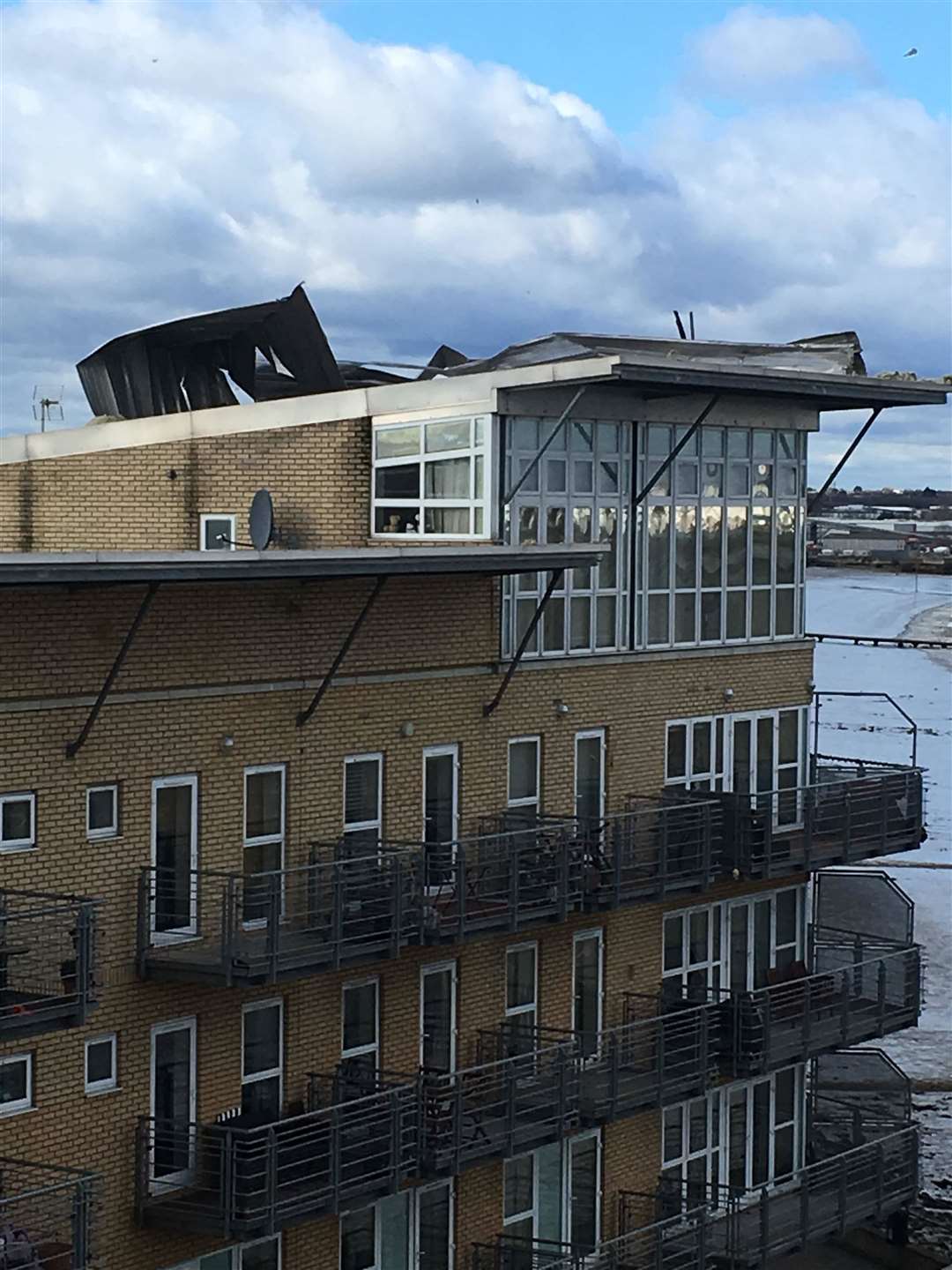 High winds caused damage to the roof of Alderman House in Greenhithe (7676281). Picture by Rob J Bradley