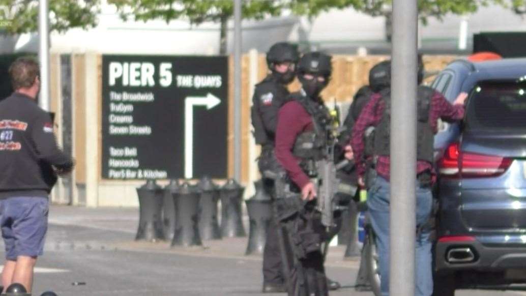 Armed police at Chatham Dockside