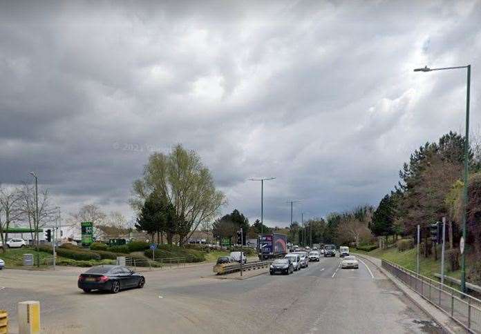 A man has been taken to hospital after being hit by a car on Crossways Boulevard, Greenhithe. Photo: Google