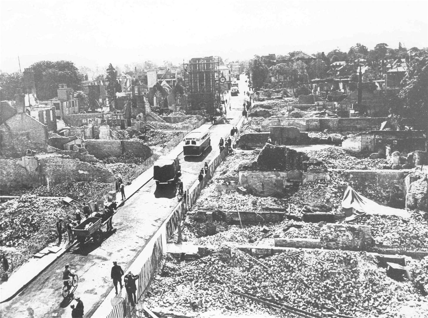 Homes ruined after 1942 blitz on Canterbury