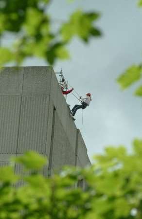Over the top at a previous Charter House abseil