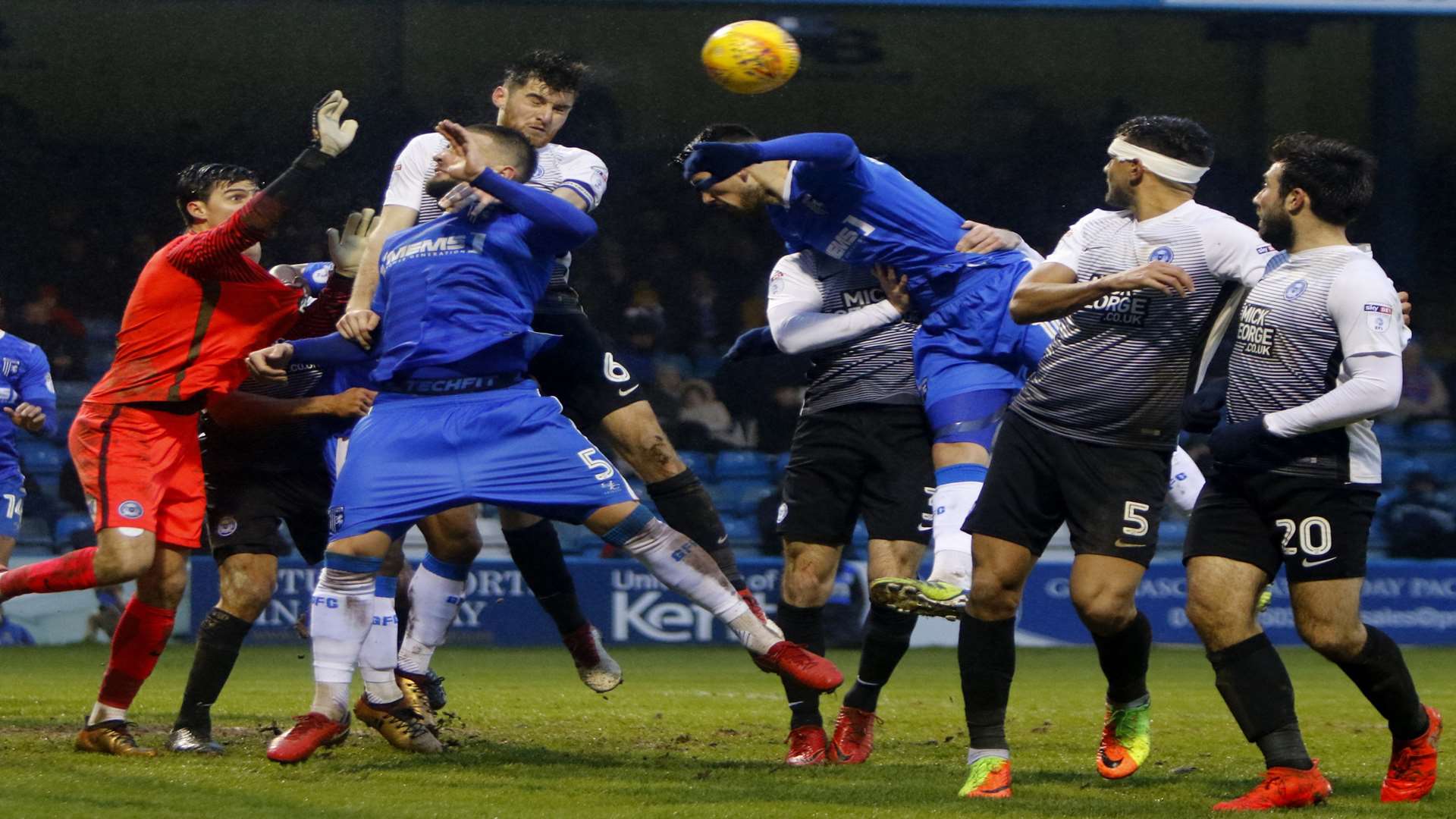 Gillingham pile on the pressure in the second half. Picture: Andy Jones