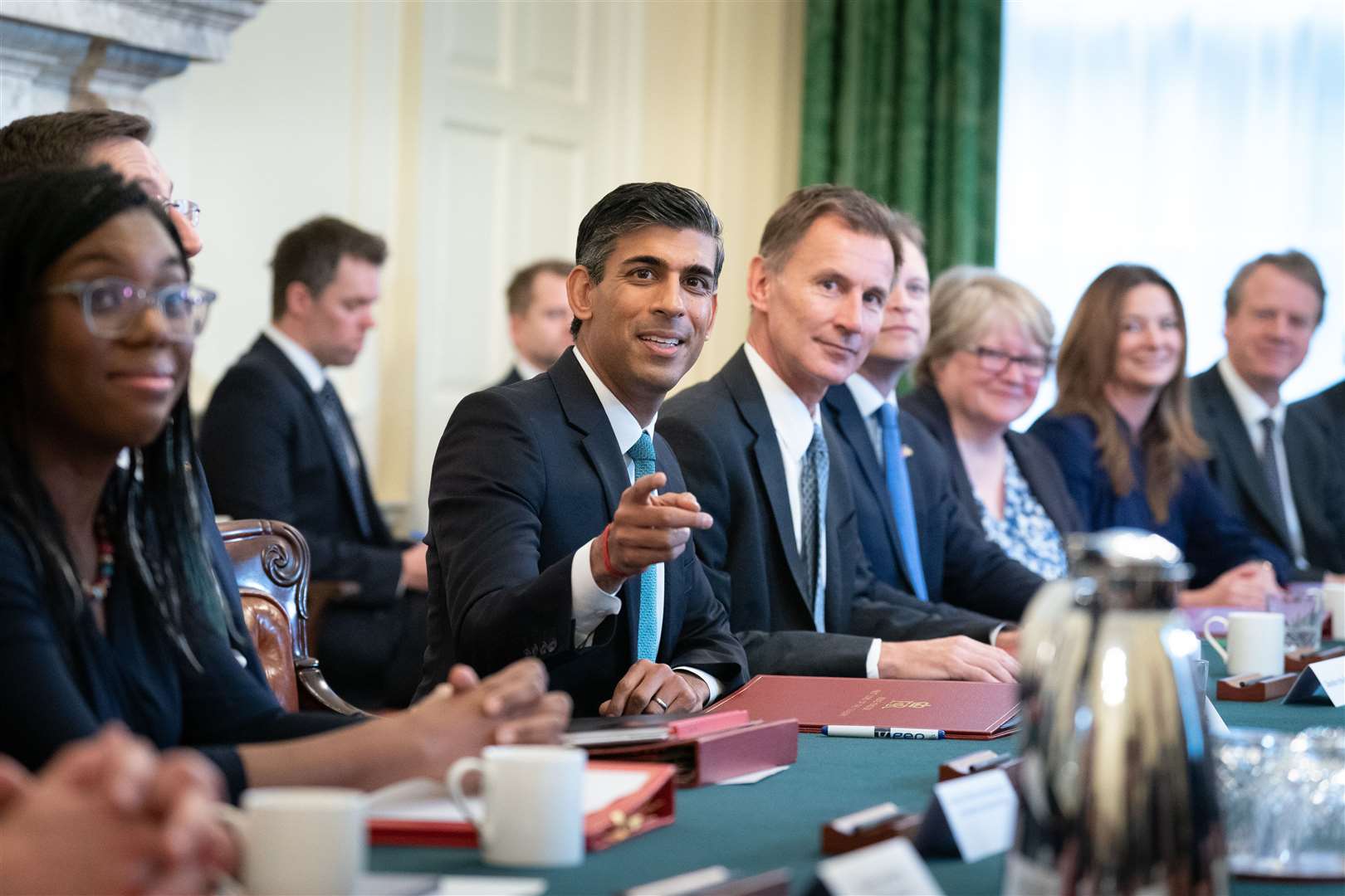 Prime Minister Rishi Sunak alongside Chancellor Jeremy Hunt during a Cabinet meeting in Downing Street (Stefan Rousseau/PA)