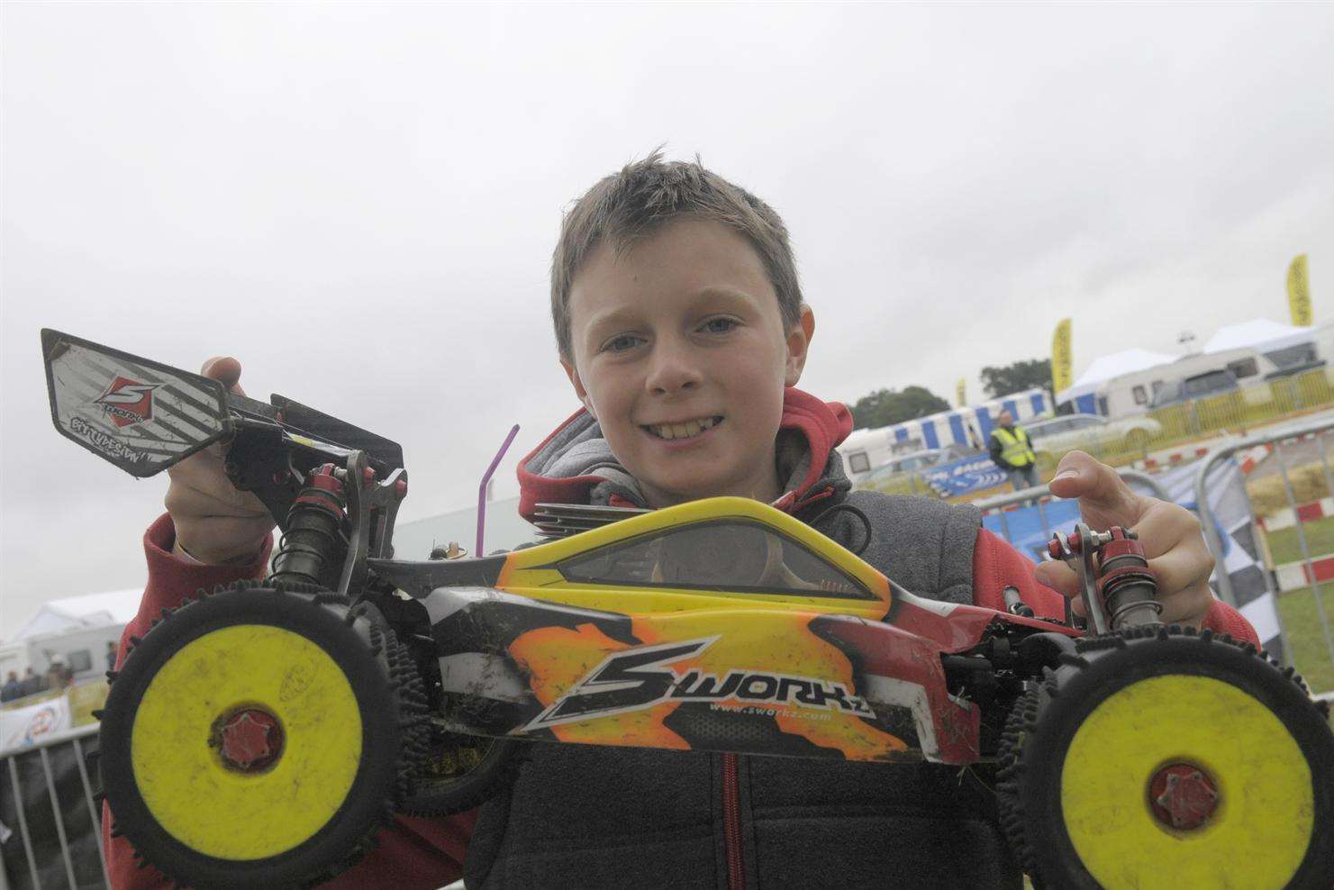 Jake Maslin, 12 with his model car at last year's Southern Model Show at Headcorn Aerodrome