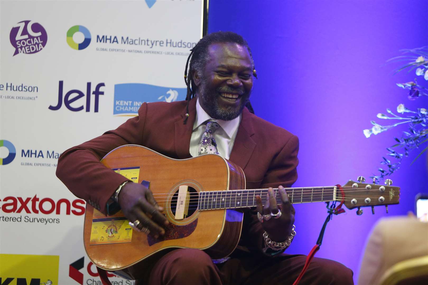 Dragons' Den entrepreneur Levi Roots delivers a keynote speech and performs the Reggae, Reggae Sauce song