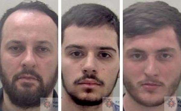 Indrit Gaxhenji, Oligert Alija and Arditi Hoxha were all locked up last month. Picture: Kent Police