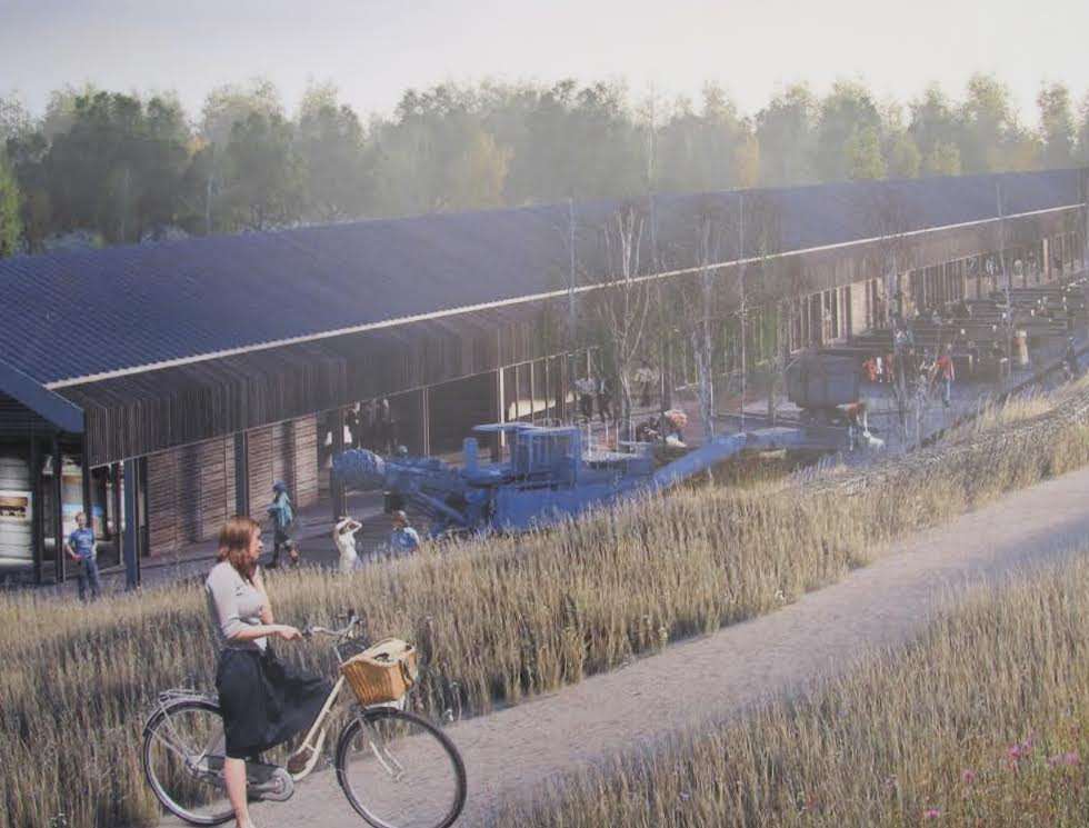 An artist's impression of the Betteshanger Sustainable Parks visitor centre