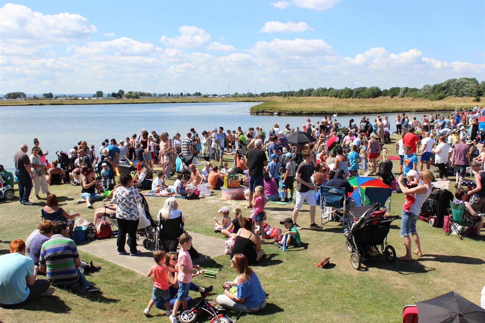 Typical crowd for the Sheppey Pirates' landing and water fight at Barton's Point Coastal Park (2342875)