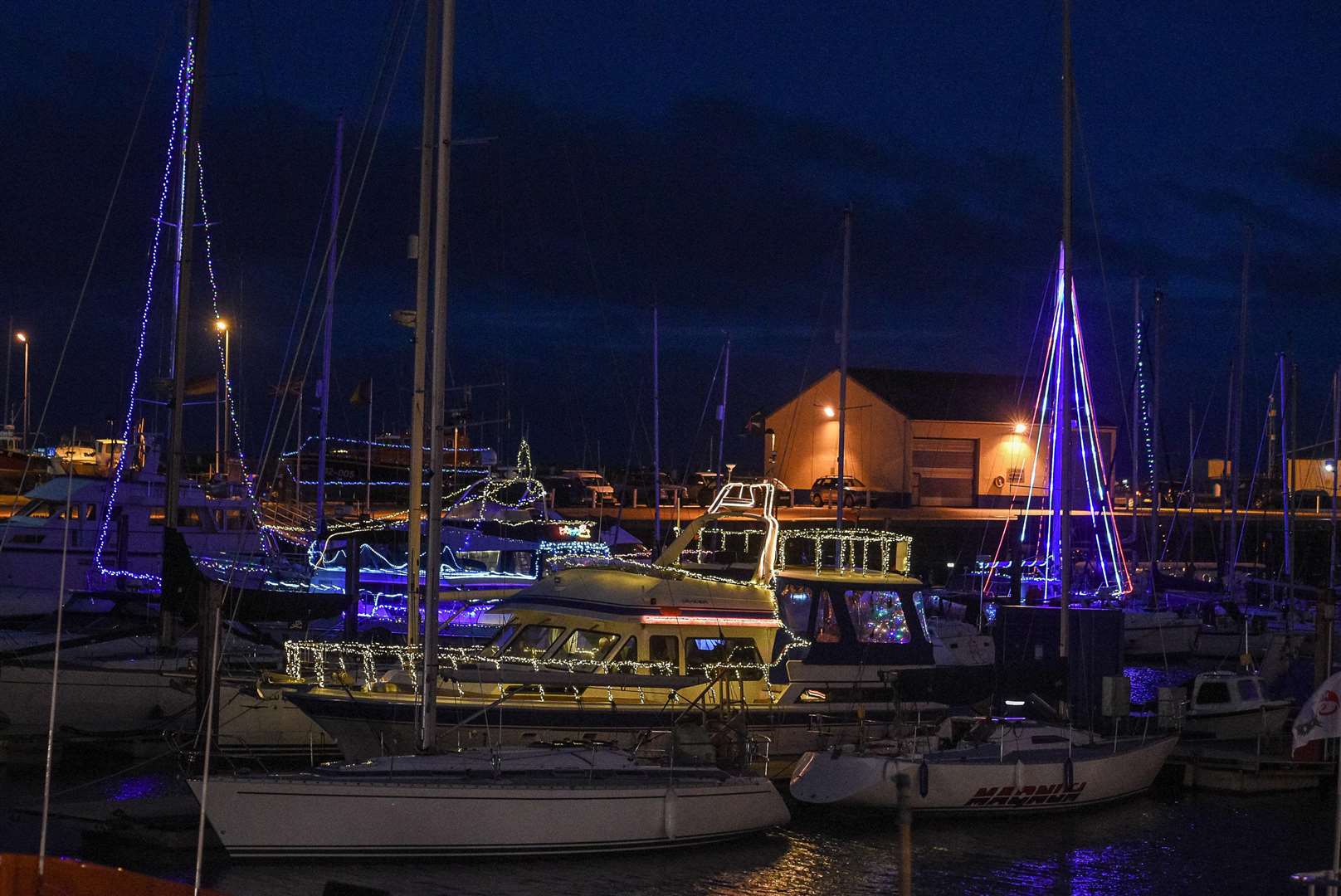 The lights are up in Ramsgate Harbour. Picture Alan Langley