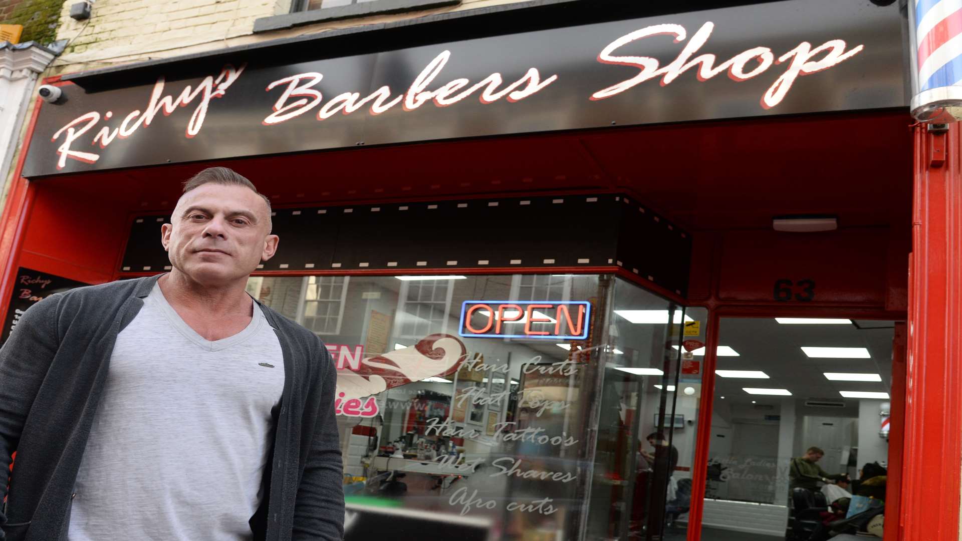 Ricky Morgan at Ricky's Barbers. Picture: Chris Davey FM5040222