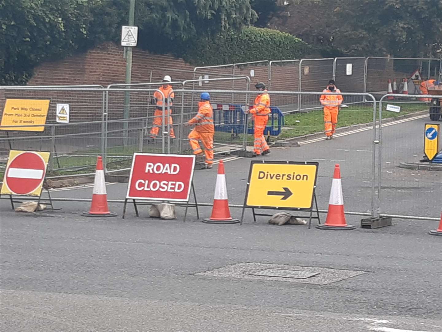 Road closures and works at Park Way's junction with Loose Road began at the beginning of October