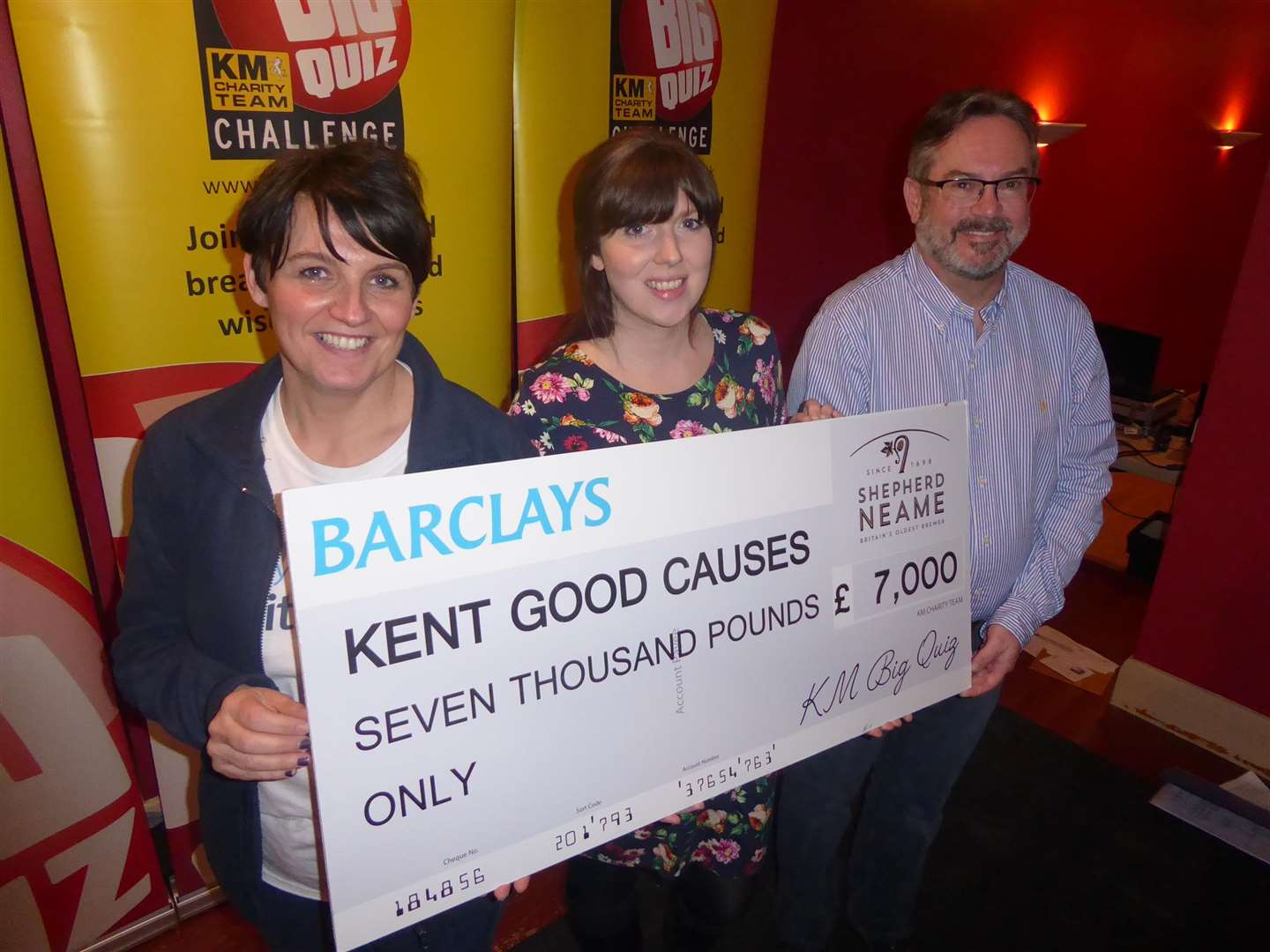 Last year's event raised £7,000 for good causes. Pictured: Donna Newland of Barclays, Jenni Horn from the Medway Messenger, and David Moorman of Specsavers.
