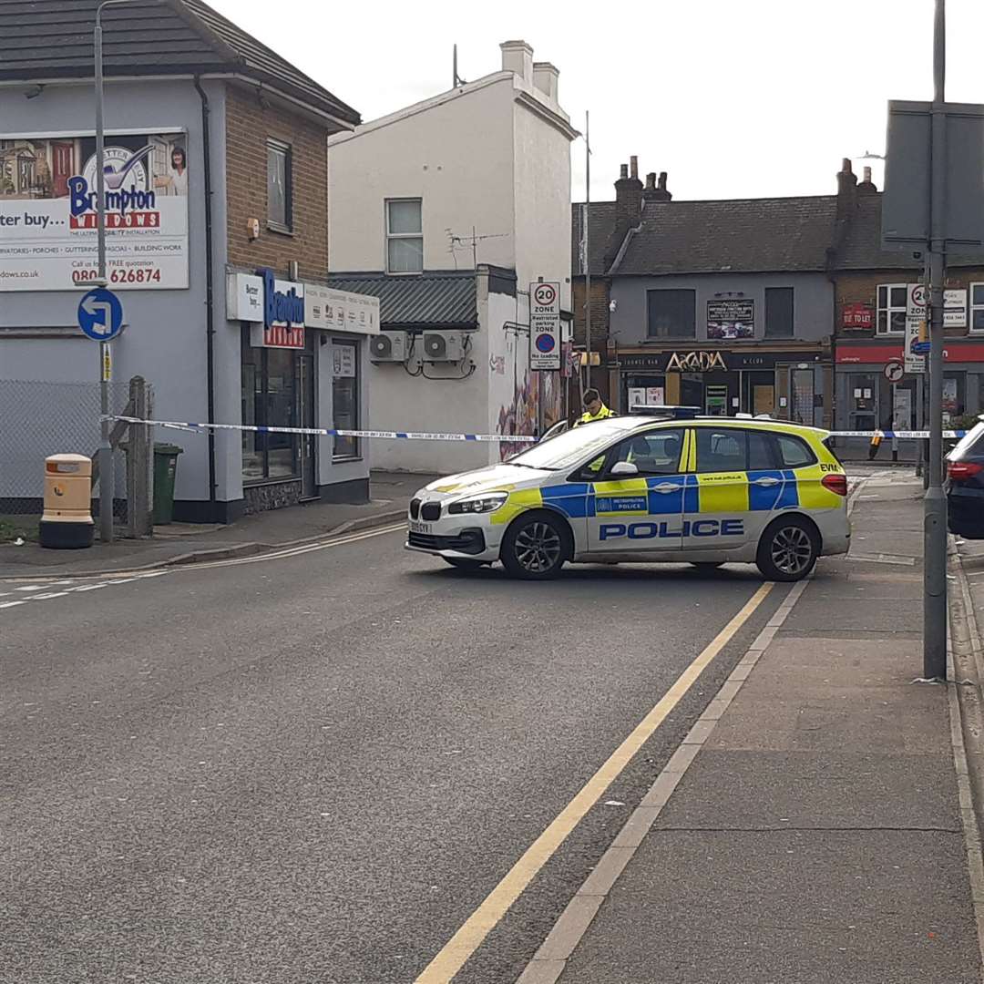 Church Road leading onto the Broadway has also been taped off