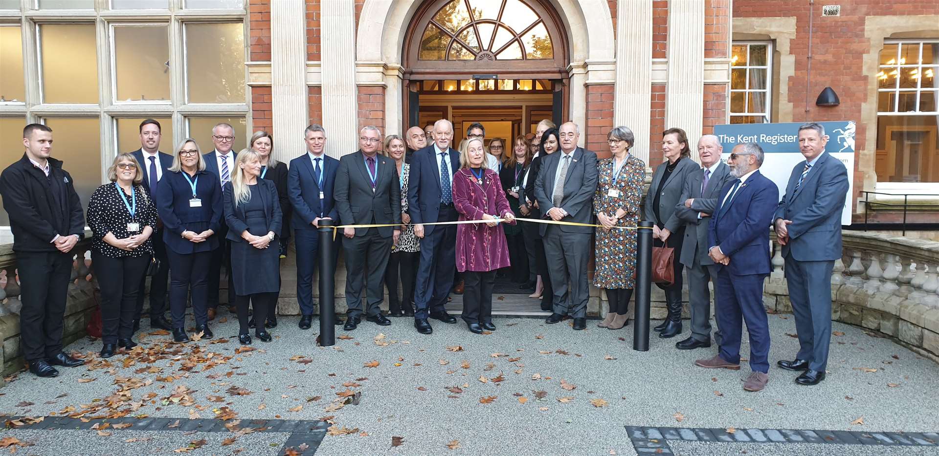 Geraldine Allinson cuts the ribbon to mark the official opening of Oakwood House