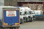 Tesco lorries at the Christian Salvesen recycling depot at Snodland. Picture: GRANT FALVEY