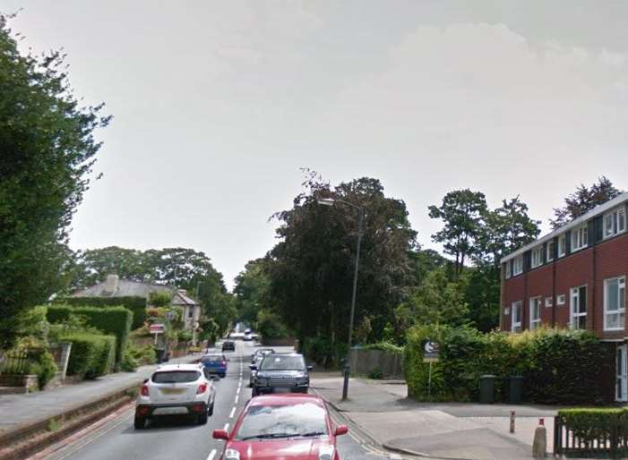 Police are hunting a burglar who raided homes in the Old Dover Road (pictured).