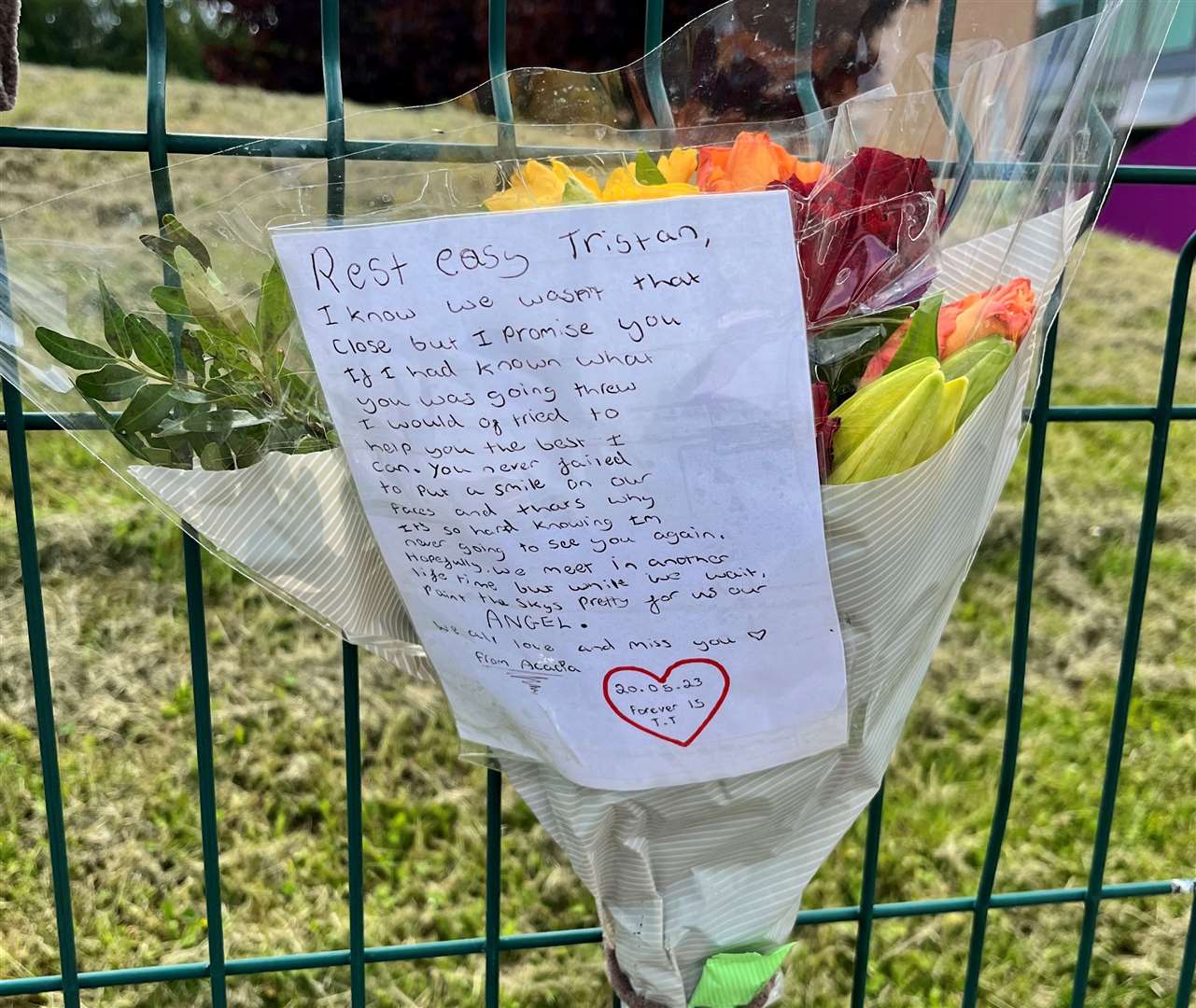One of the many tributes left for Gravesend teenager Tristan Taylor