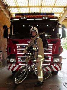 Sittingbourne fire station watch manager Neil Ryder will be cycling from London to Brighton in his full firefighting uniform
