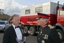 Guy Lucas, chief executive of Bactec International, with Allan Willett, Lord Lieutenant of Kent