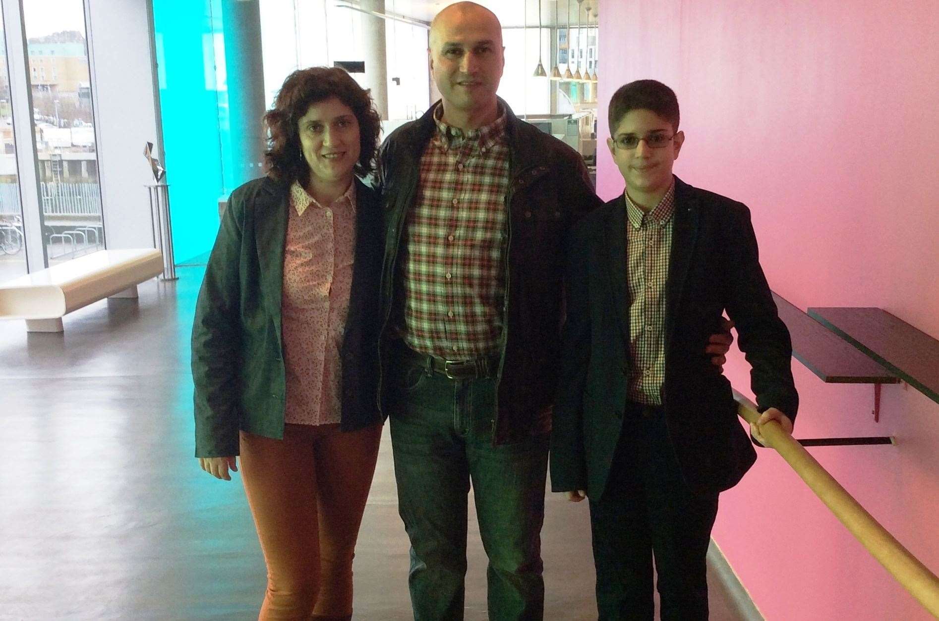 Iulian Barascu with mum Gabriela and dad Gheorghe