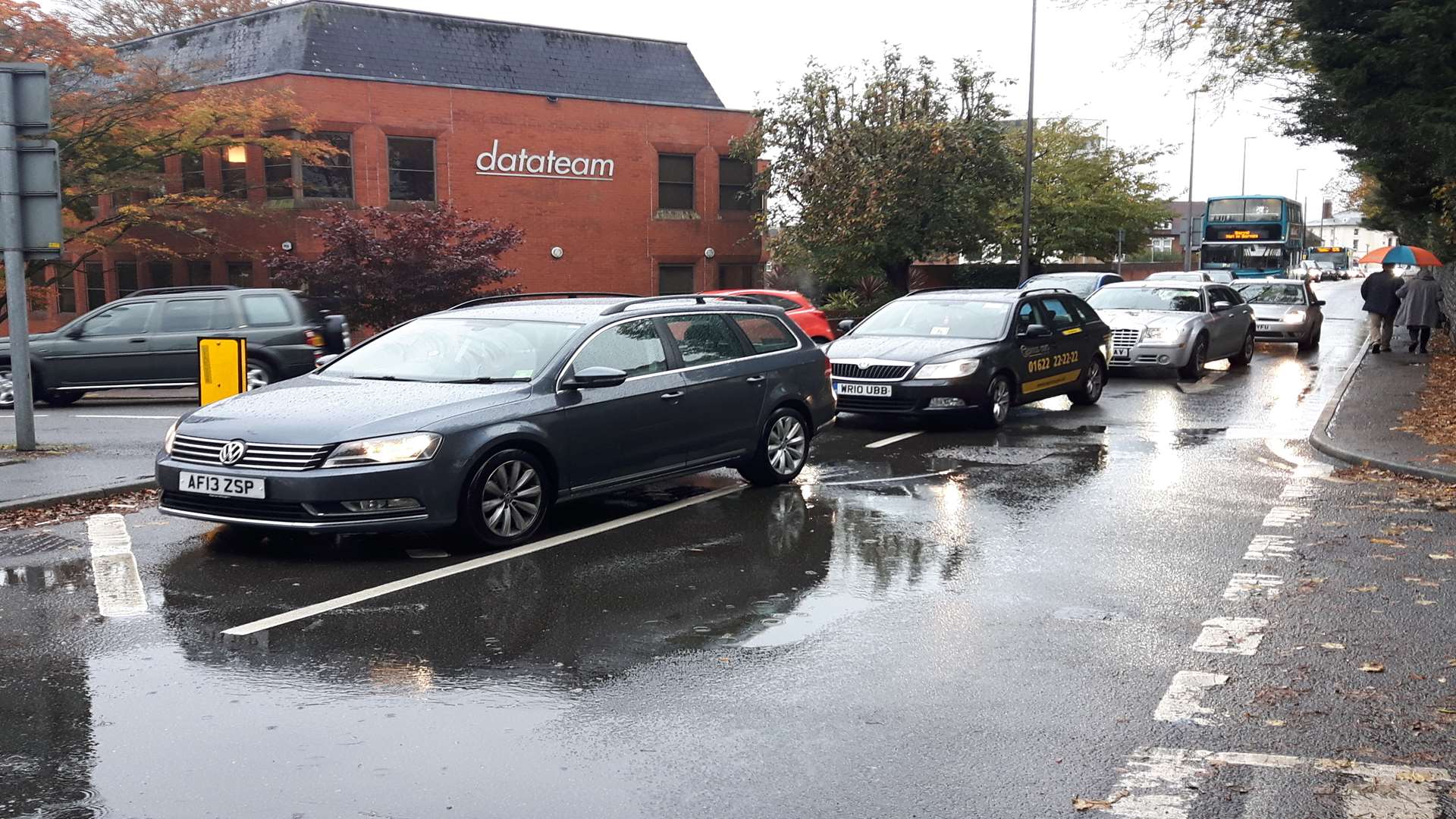 Flooding in the town centre is adding to congestion