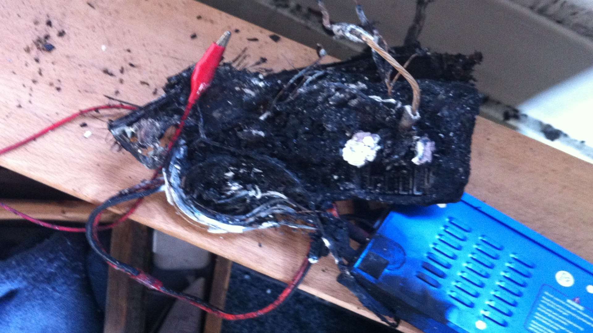 The battery charger for Harry Butler's remote control car caught alight