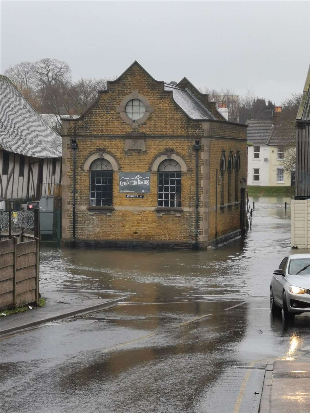 Faversham Creek has burst its banks