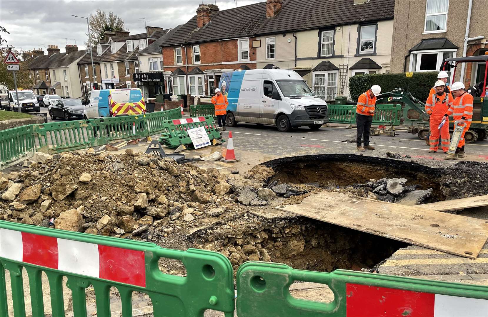 The sinkhole is near Cherry Orchard Way in Barming