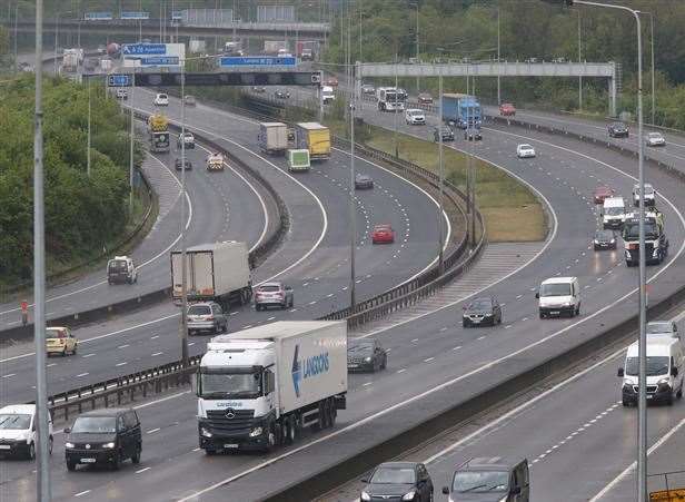 Part of the M20 before it was transformed into a smart motorway. Stock picture