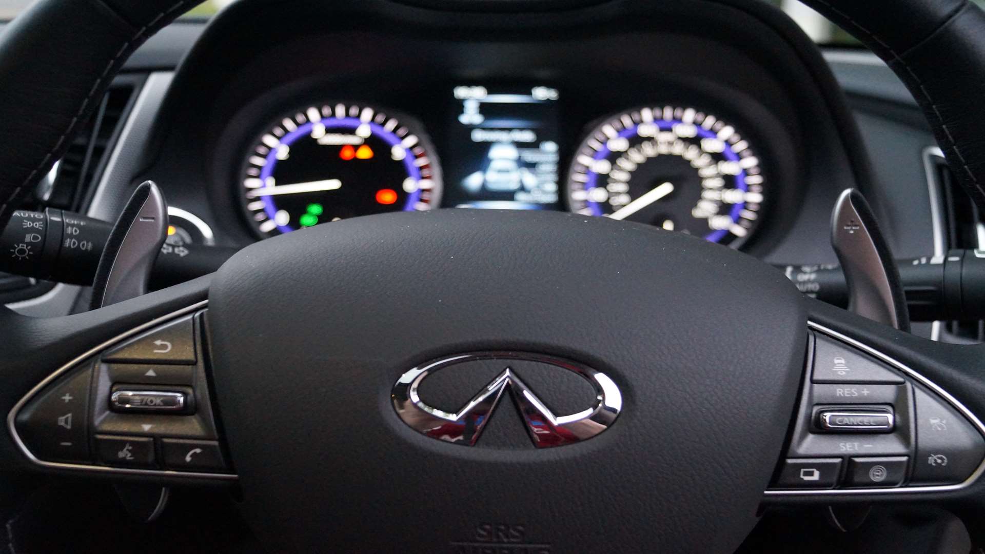 The Q50's steering is a drive-by-wire system