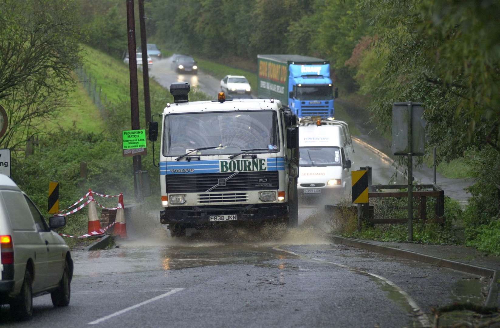 The down pour of rain on October 12 caused the route through Leeds to flood