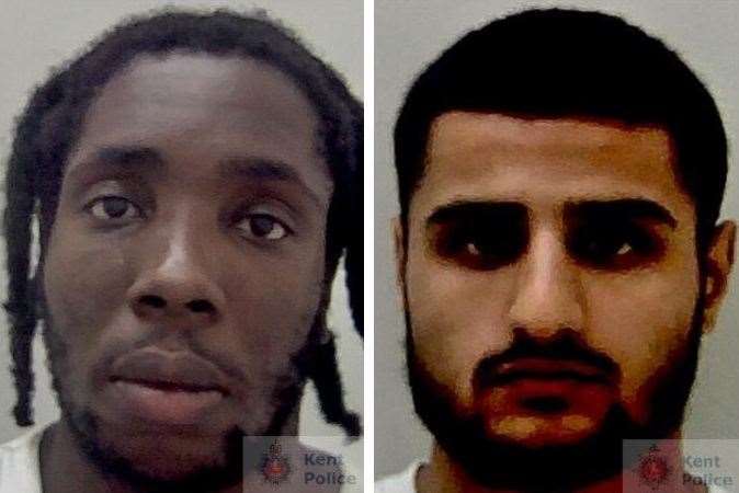 County Lines drug dealers Lewis Falegan, left, and Reis Bhandal, right, were locked up. Picture: Kent Police