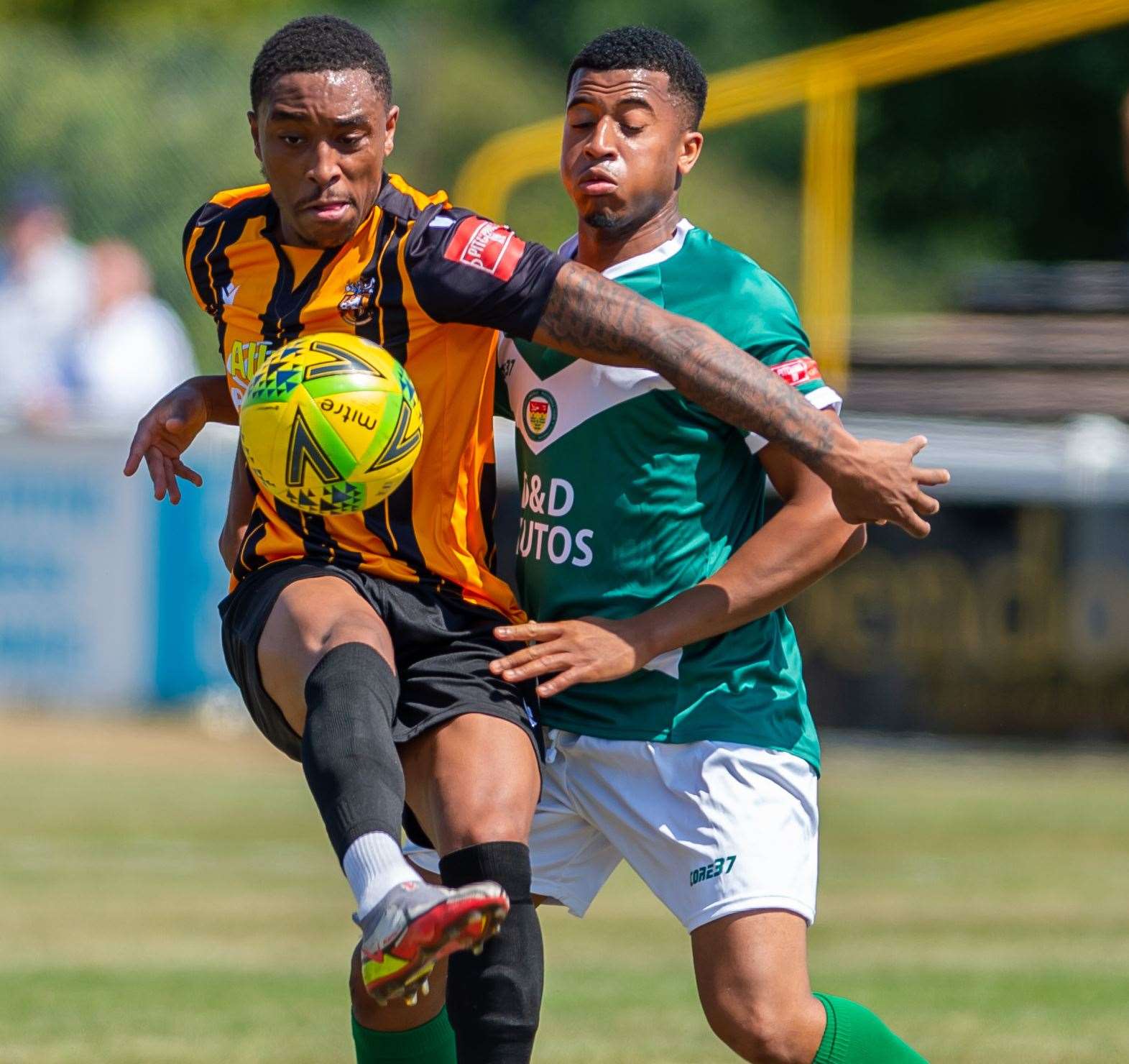 Action from Folkestone's 4-2 friendly win over Ashford on Sunday. Picture: Ian Scammell