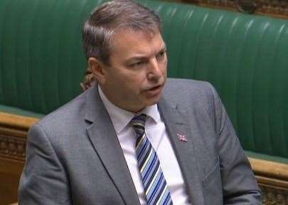 Dartford MP Gareth Johnson sought reassurances local roads would not suffer as a result of Operation Brock. Photo: Parliament TV