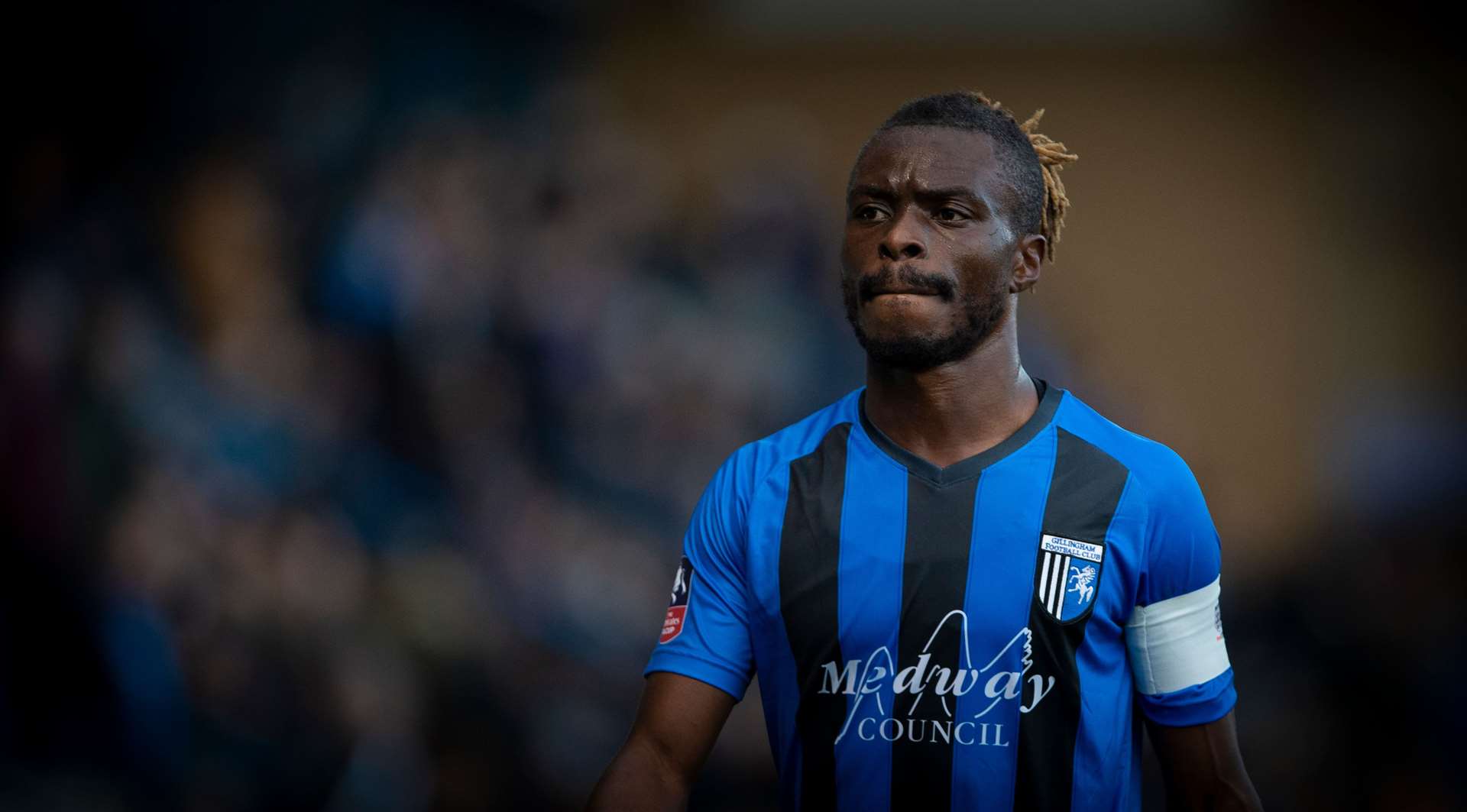 Gillingham 's Gabriel Zakuani was injured against Barnsley last season Picture: Ady Kerry