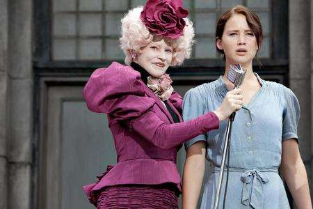Effie Trinket (Elizabeth Banks) and Katniss Everdeen (Jennifer Lawrence). Picture: PA Photo/Lionsgate